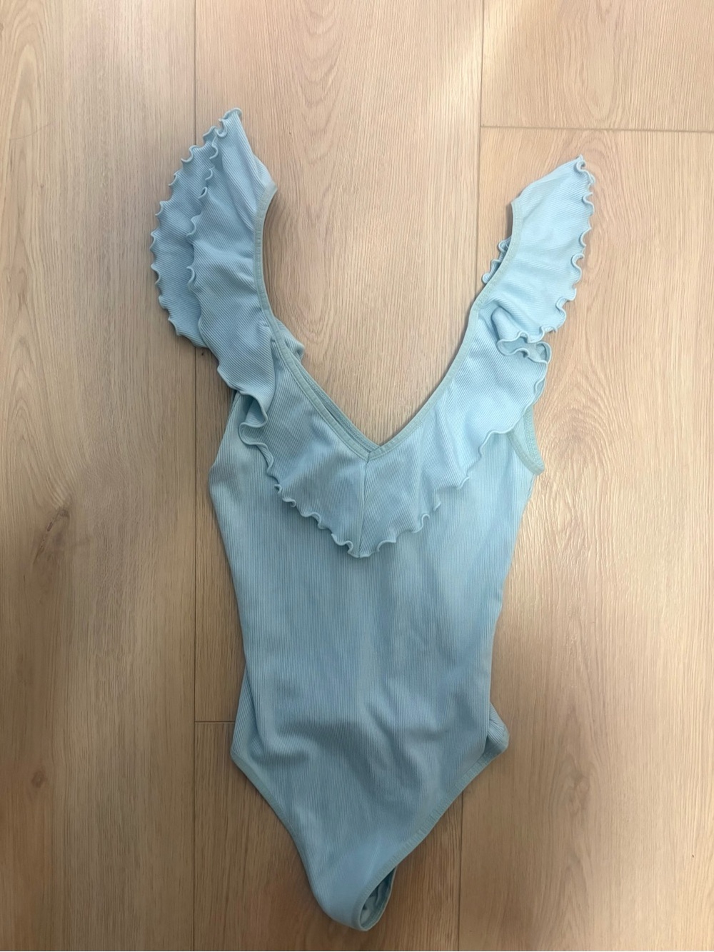 Wilfred Light Blue Ruffle Strap One-Piece